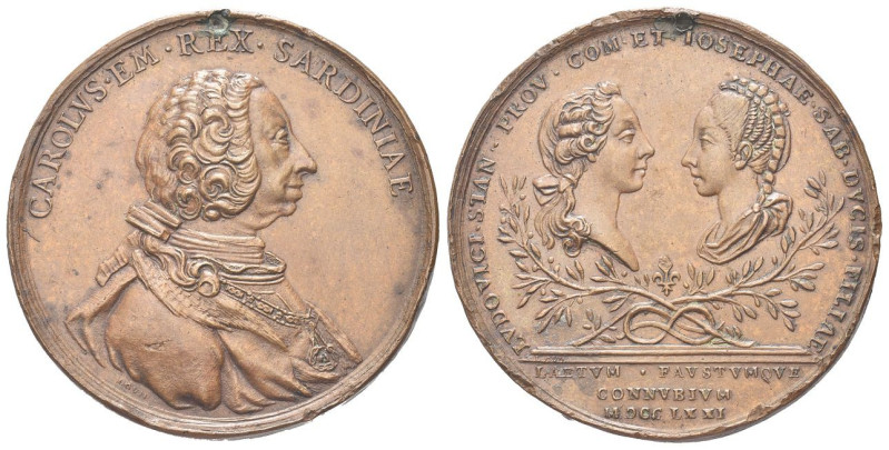 TORINO
Carlo Emanuele III, 1730-1773.
Medaglia 1771 opus L. Lavy.
Æ
gr. 66,5...