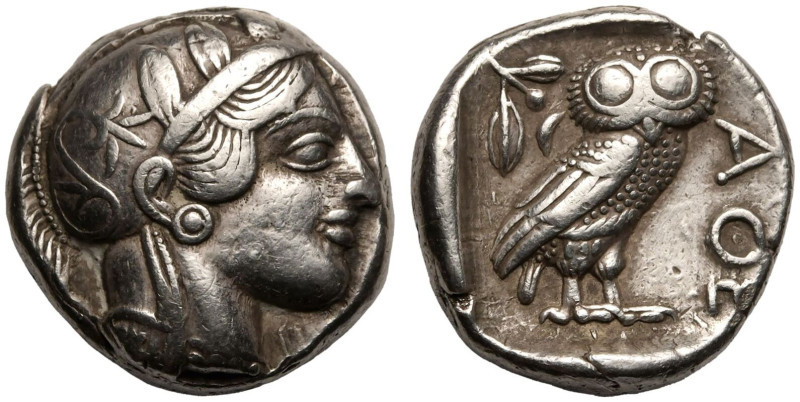 ANCIENT GREECE. ATTICA, ATHENS. 
Silver Tetradrachm, circa 440-404 BC. 
Obv: A...