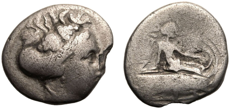 ANCIENT GREECE. EUBOIA, HISTIAIA. 
Silver Tetrobol, 3rd-2nd century BC. 
Obv: ...