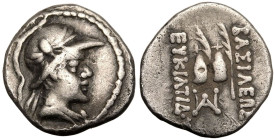 Greco-Baktrian Kingdom, Eukratides I 'the Great' AR Obol