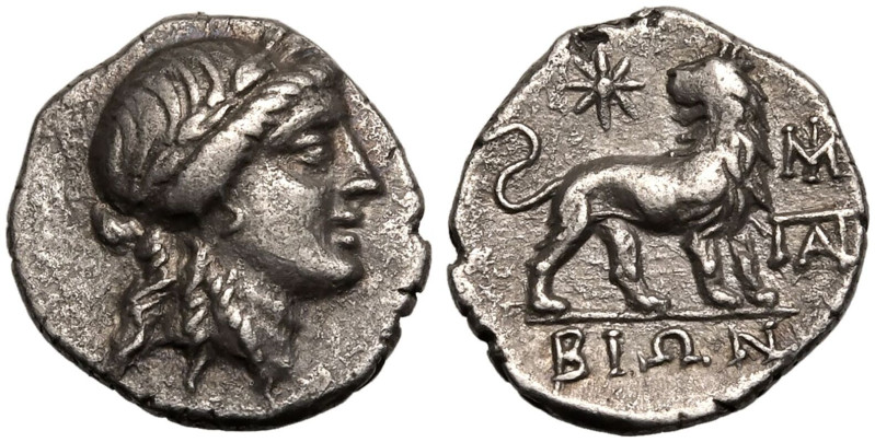 ANCIENT GREECE. IONIA, MILETOS. 
Silver Hemidrachm, circa 260-250 BC. 
Bion, m...