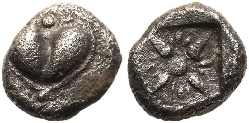 ANCIENT GREECE. KYRENAIKA, KYRENE. 
Silver Hemiobol, circa 500-480 BC. 
Attic ...