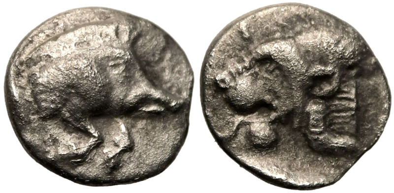 ANCIENT GREECE. MYSIA, KYZIKOS. 
Silver Hemiobol, circa 450-400 BC. 
Obv: fore...