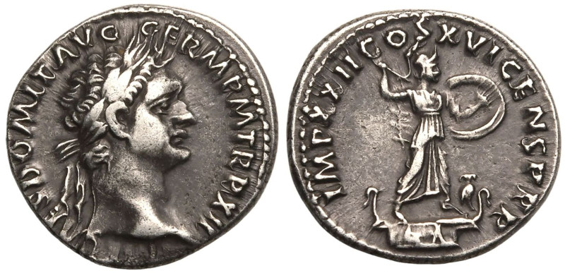 ROMAN EMPIRE. Domitian. 
Silver Denarius, AD 92-93. Rome. 
Obv: IMP CAES DOMIT...