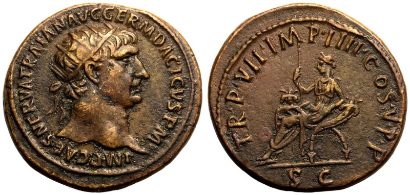 ROMAN EMPIRE. Trajan. 
Bronze Dupondius, AD 103. Rome. 
Obv: IMP CAES NERVA TR...