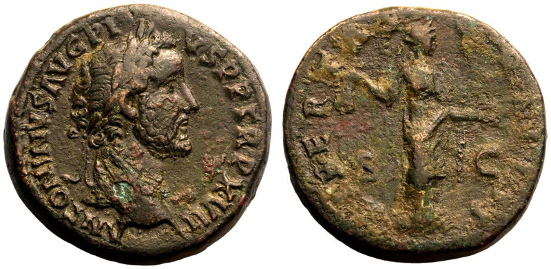 ROMAN EMPIRE. Antoninus Pius. 
Bronze Sestertius, AD 153-154. Rome. 
Obv: ANTO...