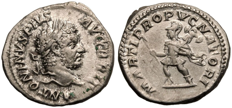 ROMAN EMPIRE. Caracalla. 
Silver Denarius, AD 210-213. Rome. 
Obv: ANTONINVS P...