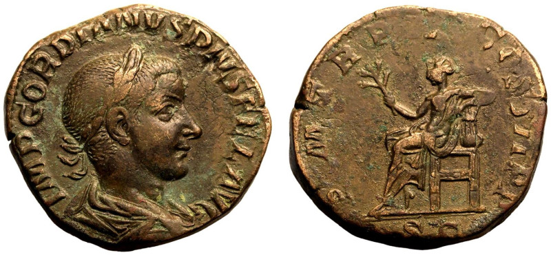 ROMAN EMPIRE. Gordian III. 
Bronze Sestertius, AD 241-244. Rome. 
Obv: IMP GOR...