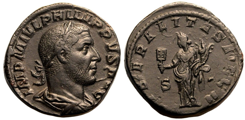 ROMAN EMPIRE. Philip I. 
Bronze Sestertius, AD 244-249. Rome. 
Obv: IMP M IVL ...