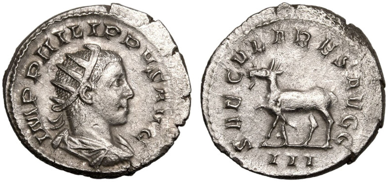 ROMAN EMPIRE. Philip II. 
Silver Antoninianus, AD 246-248. Rome. 
Obv: IMP PHI...