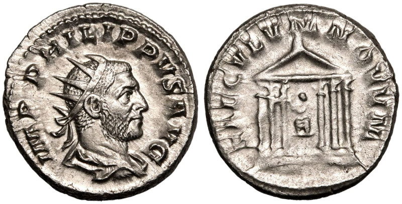 ROMAN EMPIRE. Philip I. 
Silver Antoninianus, AD 248. Rome. 
Obv: IMP PHILIPPV...