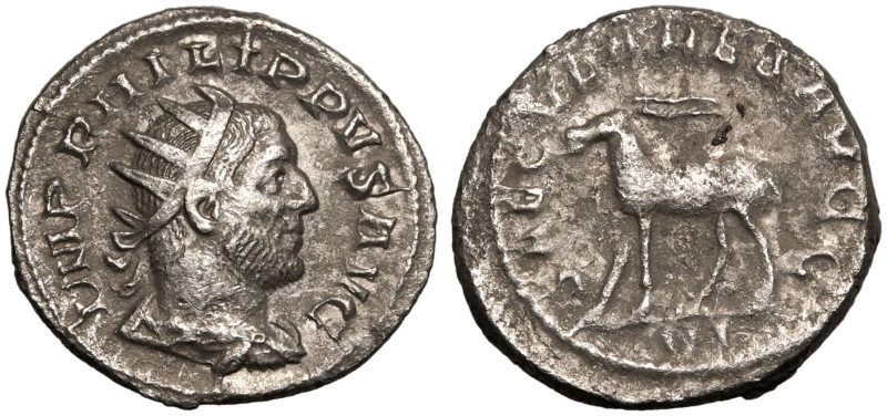 ROMAN EMPIRE. Philip I. 
Silver Antoninianus, AD 248. Rome. 
Obv: IMP PHILIPPV...