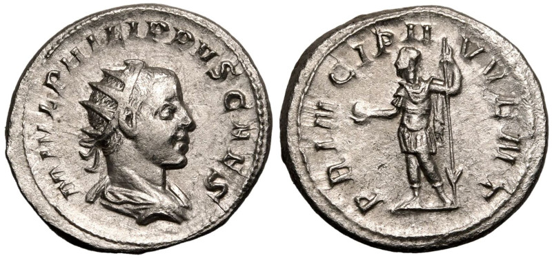 ROMAN EMPIRE. Philip II (Caesar). 
Silver Antoninianus, AD 244-246. Rome. 
Obv...