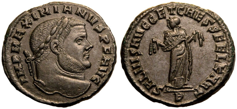 ROMAN EMPIRE. Maximian. 
Billon Nummus, AD 299-303. Carthage. 
Obv: IMP MAXIMI...