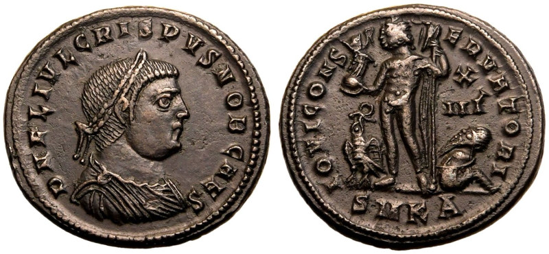 ROMAN EMPIRE. Crispus (Caesar). 
Billon Nummus, AD 321-324. Cyzicus. 
Obv: D N...