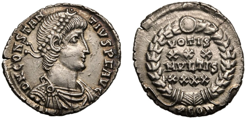 ROMAN EMPIRE. Constantius II. 
Silver Reduced Siliqua, AD 355-363. Arelate. 
O...