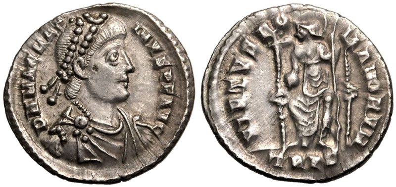 ROMAN EMPIRE. Magnus Maximus. 
Silver Siliqua, AD 383-388. Treveri. 
Obv: D N ...