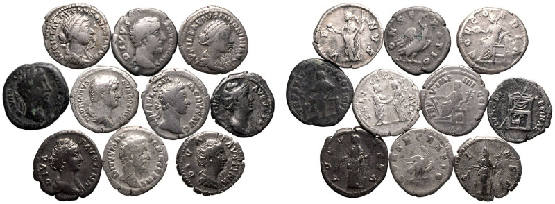 ROMAN EMPIRE. Various Emperors/Empresses. 
Silver 10 x AR Denarii, 3rd Century ...