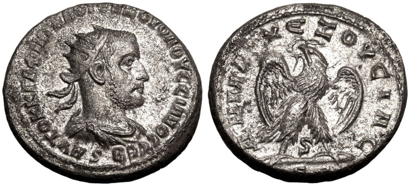 ROMAN PROVINCIAL. SELEUCIS AND PIERIA, ANTIOCH. Volusian. 
Billon Tetradrachm, ...