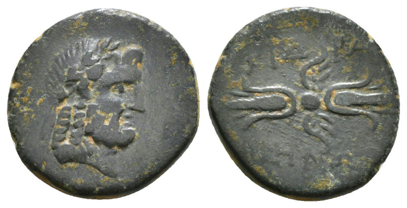 CARIA. Kidramos. Ae (2nd-1st century BC).
Obv: Laureate head of Zeus right.
Re...