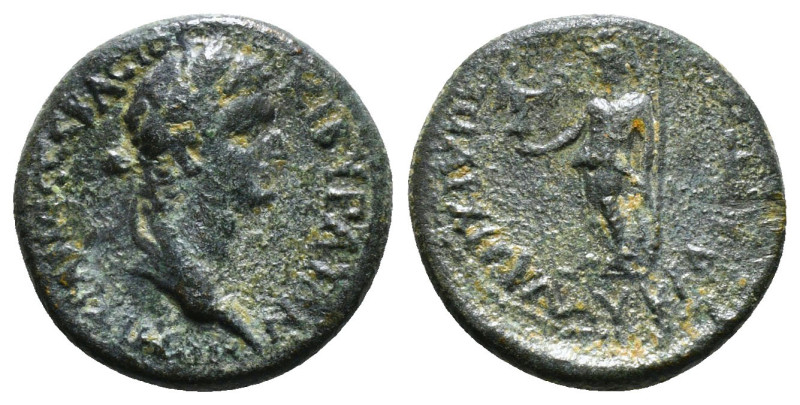 PHRYGIA. Cibyra. Domitian (81-96). Ae. Klau. Bias, high priest.
Obv: ΔOMITIANOC...