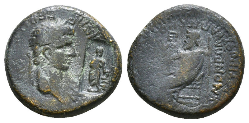 PHRYGIA. Acmonea. Nero (54-68). Ae. L. Servenius Capito, archon, with his wife, ...