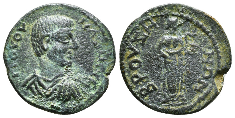 PHRYGIA. Bruzus.
Maximus, Caesar, 235/6-238. Diassarion Γ ΙΟΥ ΟΥ ΜΑΞΙΜΟϹ Κ Bare...