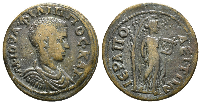 PHRYGIA, Hierapolis. Philip II. As Caesar, AD 244-247. Æ Bareheaded, draped, and...