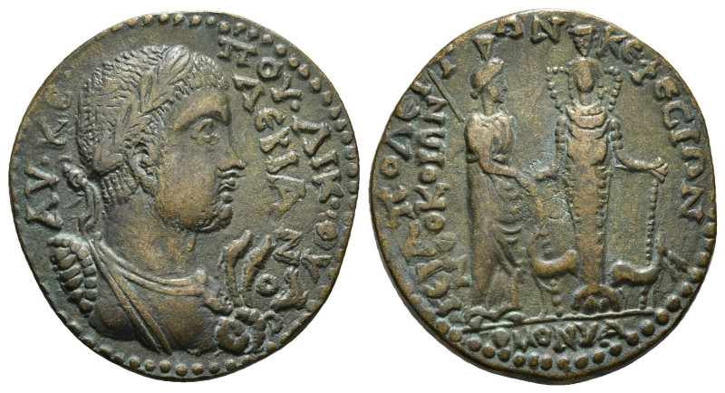 PHRYGIA. Hierapolis. Valerian I (253-260). Ae. Homonoia issue with Ephesus
Obv:...