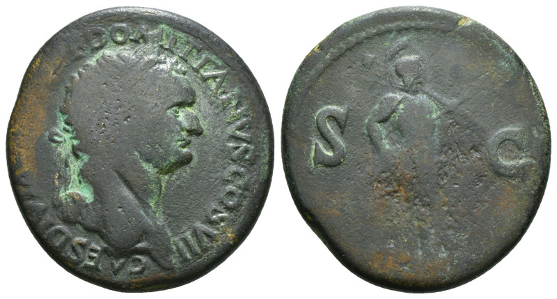 DOMITIAN (Caesar, 69-81). Sestertius. Latin mint in Thrace.
Obv: CAES DIVI AVG ...