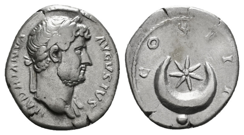 HADRIAN (117-138). Denarius. Rome.
Obv: HADRIANVS AVGVSTVS.
Laureate bust righ...