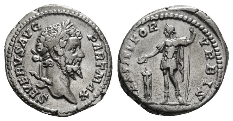 SEPTIMIUS SEVERUS (193-211). Denarius. Rome.
Obv: SEVERVS AVG PART MAX.
Laurea...