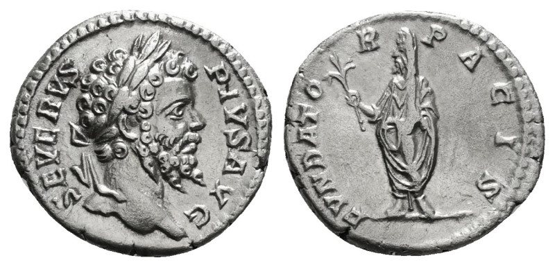 SEPTIMIUS SEVERUS (193-211). Denarius. Rome.
Obv: SEVERVS PIVS AVG.
Laureate h...