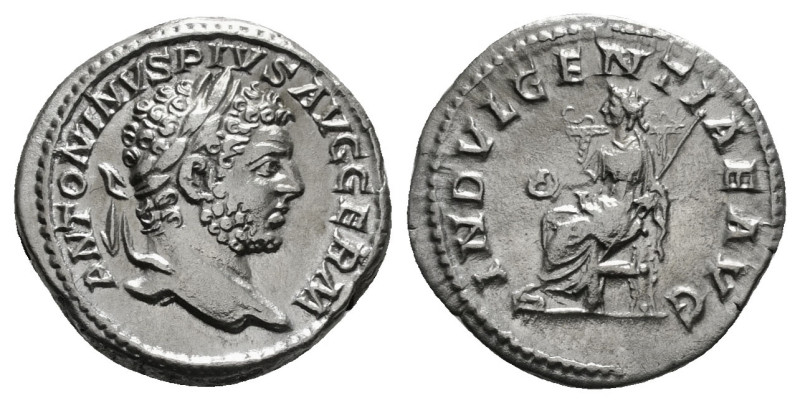 CARACALLA (197-217). Denarius. Rome.
Obv: ANTONINVS PIVS AVG GERM.
Laureate he...