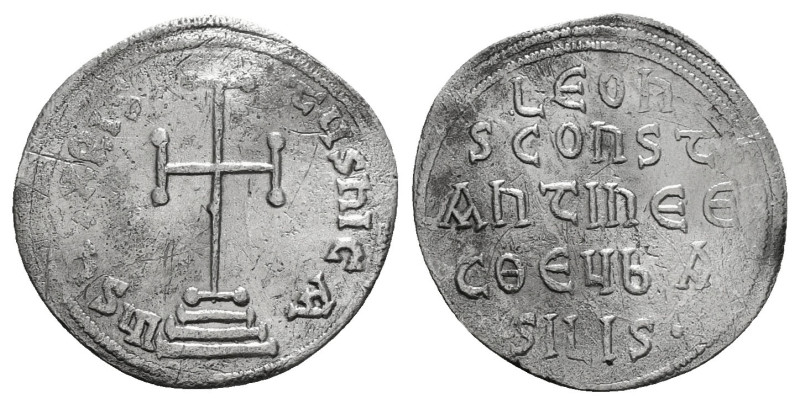 LEO III THE "ISAURIAN", with CONSTANTINE V (717-741). Miliaresion. Constantinopl...