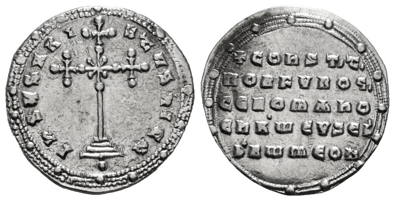 CONSTANTINE VII PORPHYROGENITUS with ROMANUS I (913-959). Miliaresion. Constanti...