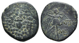 PAPHLAGONIA. Sinope. Struck under Mithradates VI (Circa 105-90 or 90-85 BC). Ae.
Obv: Aegis with gorgoneion.
Rev: ΣΙΝΩΠΗΣ.
Nike advancing right, ho...