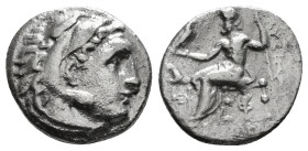 KINGS OF MACEDON. Alexander III 'the Great' (336-323 BC).Drachm. 
Obv: Head of Herakles right, wearing lion skin.
Rev: AΛΕΞΑΝΔΡΟY.
Zeus seated left...
