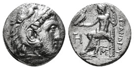 KINGS OF MACEDON. Alexander III 'the Great' (336-323 BC).Drachm. 
Obv: Head of Herakles right, wearing lion skin.
Rev: AΛΕΞΑΝΔΡΟY.
Zeus seated left...