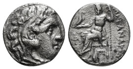 KINGS OF MACEDON. Alexander III 'the Great' (336-323 BC).Drachm. 
Obv: Head of Herakles right, wearing lion skin.
Rev: AΛΕΞΑΝΔΡΟY.
Zeus seated left...