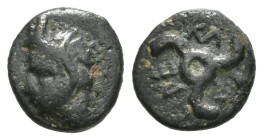DYNASTS OF LYCIA. (Circa 380-360 BC). Ae.
Obv: Horned head of Pan left.
Rev: Triskeles. 1,81gr