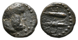 PISIDIA. Selge. Ae (2nd-1st centuries BC).
Obv: Head of Herakles right, with club over shoulder.
Rev:Thunderbolt 1,78gr