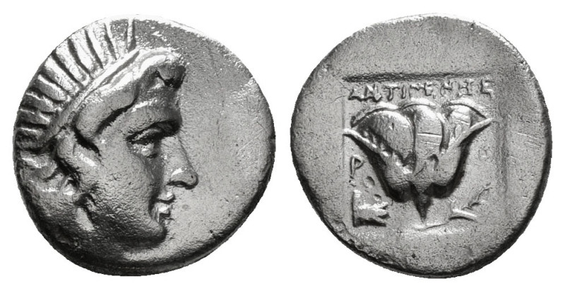 CARIA. Rhodes. Drachm (Circa 188-170 BC). 
Obv: Radiate head of Helios right.
...