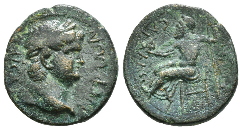 PISIDIA. Sagalassus. Nero (54-68). Ae.
Obv: NЄPωN KAICAP.
Laureate head right....