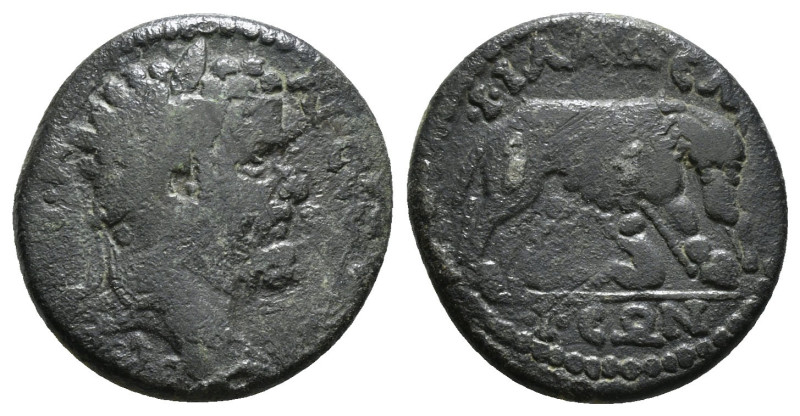 Lydia. Philadelphia. Septimius Severus AD 193-211.Æ Obv : [AY KA]I CEOYHPOC, lau...