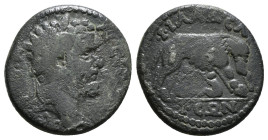 Lydia. Philadelphia. Septimius Severus AD 193-211.Æ Obv : [AY KA]I CEOYHPOC, laureate head right. Rev: [ΦΙΛ]ΑΔΕΛΦΕΩΝ, she-wolf standing right, sucklin...
