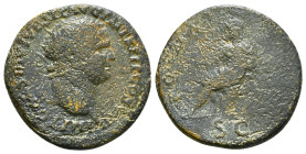 Domitian, 81-96. Dupondius, uncertain eastern mint (in Thrace?), 82. IMP D CAES DIVI VESP F AVG P M TR P P P COS VII Radiate head of Domitian to right...