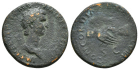 NERVA (96-98). Dupondius. Rome.
Obv: IMP NERVA CAES AVG P M TR P COS II P P.
Radiate head right.
Rev: CONCORDIA EXERCITVVM / S - C.
Clasped hands;...