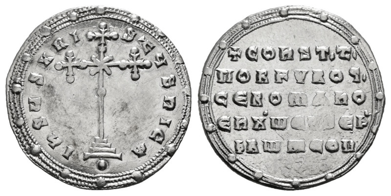 CONSTANTINE VII PORPHYROGENITUS with ROMANUS I (913-959). Miliaresion. Constanti...