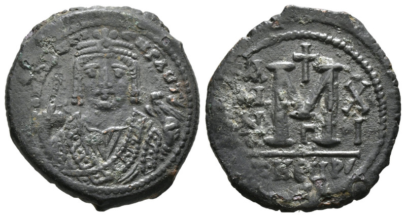MAURICE TIBERIUS (582-602). Follis. Theoupolis (Antioch). Dated RY 16 (597/8).
...